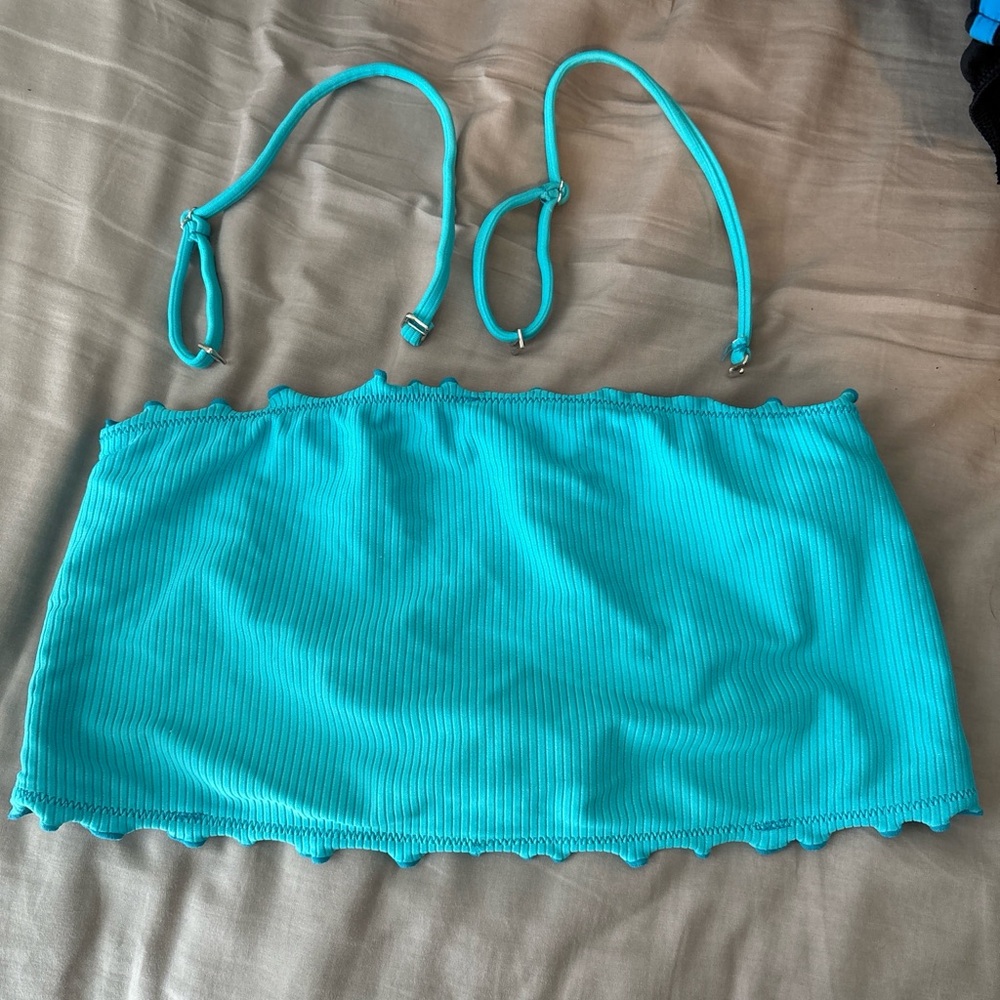 Turquoise Bandeau Swim Top